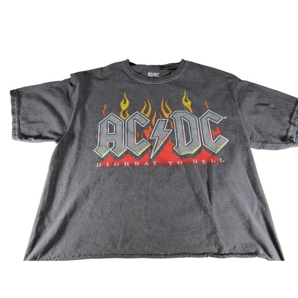 AC/DC | Tops | Womens Acdc Highway To Hell Retro Crop Top Black Size M ...